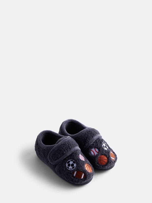 Toddler Boys Embroidered Slippers
