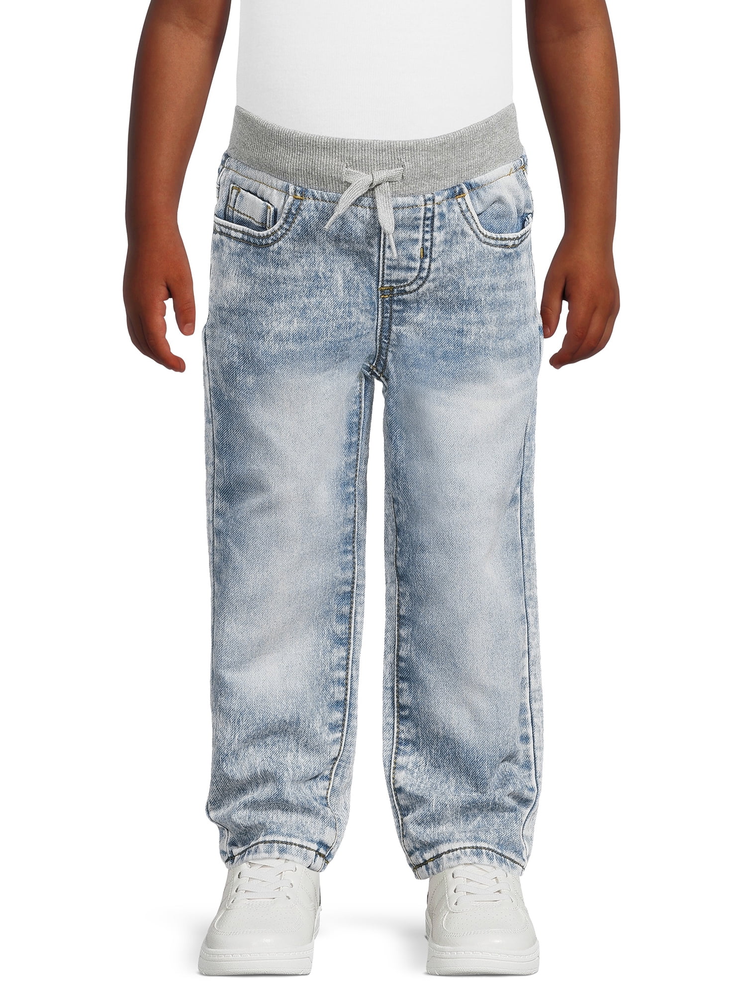 Wonder Nation Baby and Toddler Boys\' Knit Denim Jeans, Sizes 12M-5T