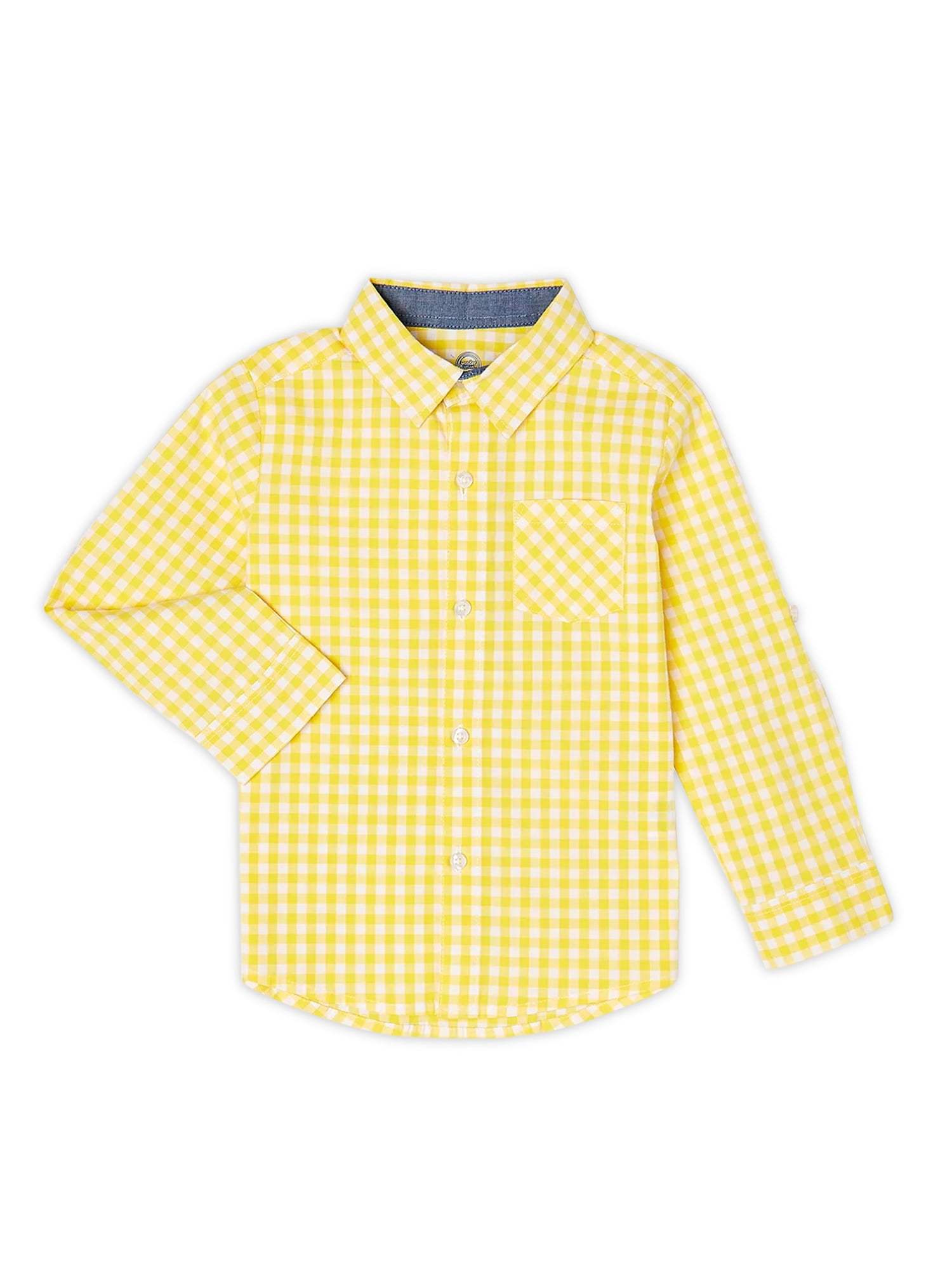 Wonder Nation Baby and Toddler Boys Long Sleeve Button-Up Shirt, Sizes ...