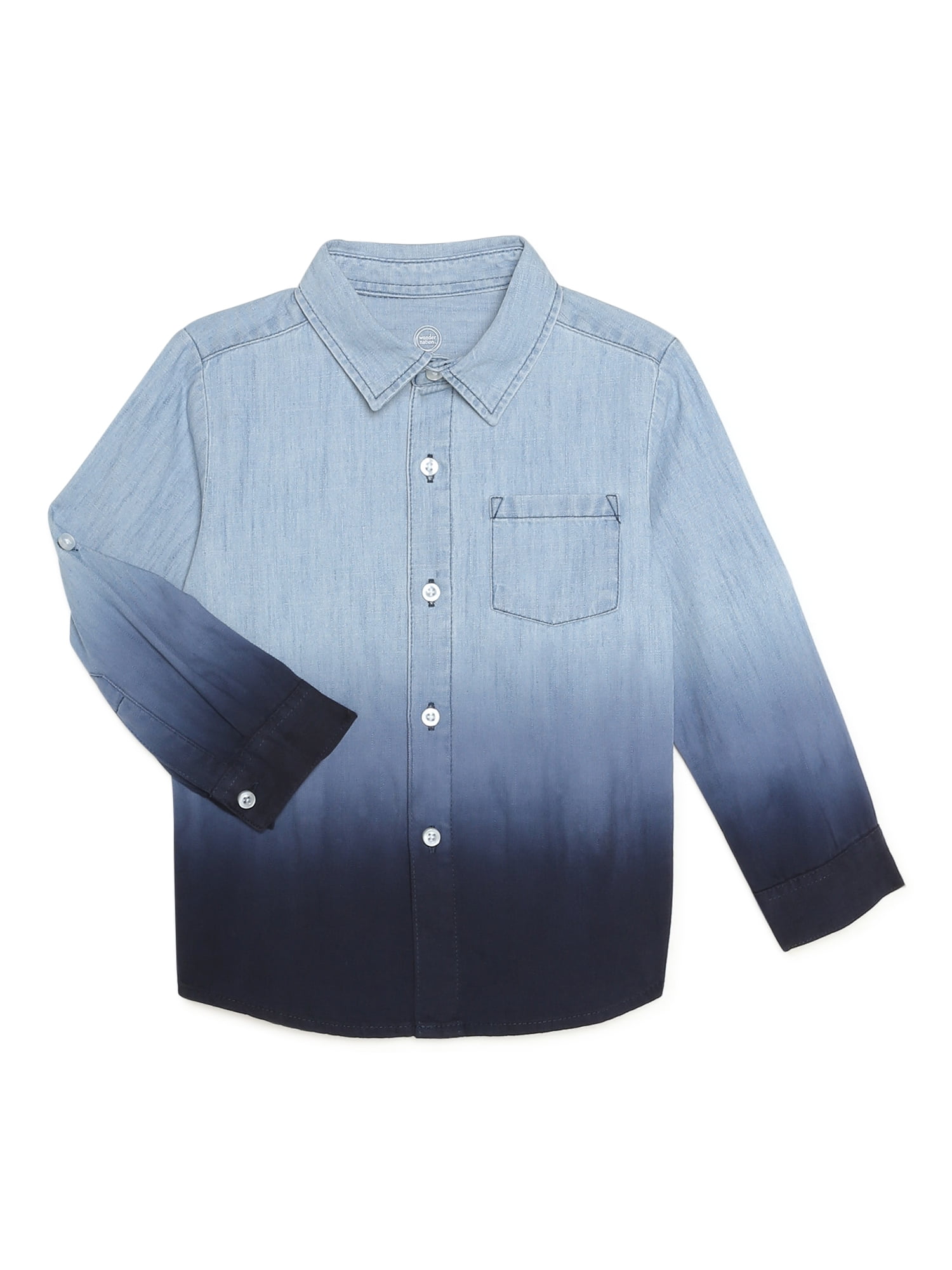 【WONDER WONDER】Mua Pintuck Button Shirt Mini One Piece Wonder Nation Baby and Toddler Boys Long Sleeve Button-Up