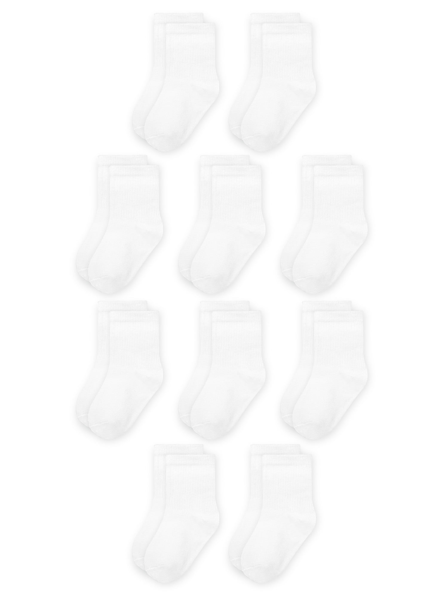 Wonder Nation Baby and Toddler Crew Socks, 10 Pack, Size 0M- 5T