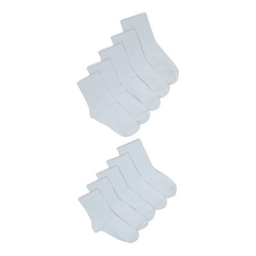 Wonder Nation Baby and Toddler Crew Socks, 10 Pack, Size 0M- 5T