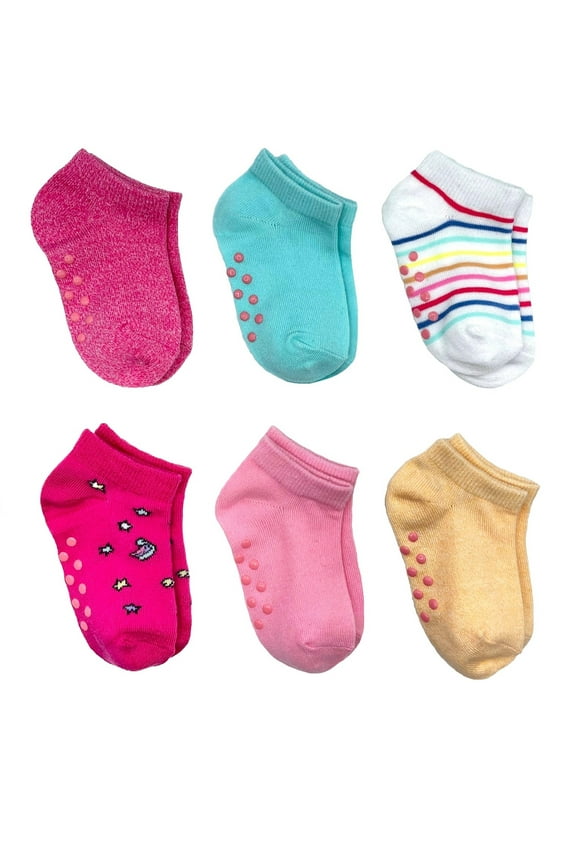 Baby and Toddler Ankle Socks, 6-Pack, Sizes 0M-18M