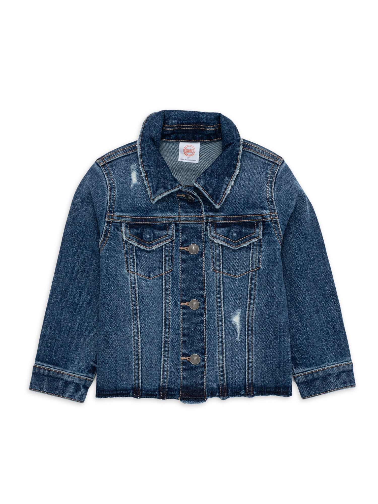 Wonder Nation Baby and Toddler Girl Denim Jacket, 12 Months-5T ...