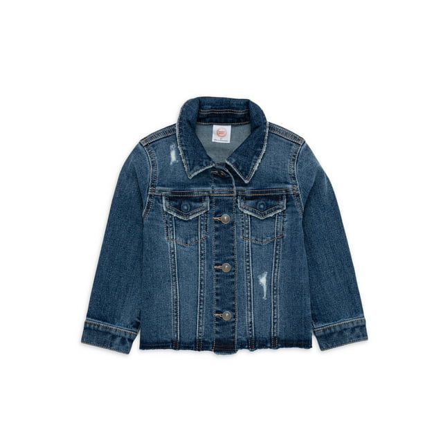 Wonder Nation Baby and Toddler Girl Denim Jacket, 12 Months5T