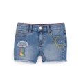 thumbnail image 1 of Wonder Nation Baby and Toddler Girl Embroidered Denim Short, 12 Months-5T, 1 of 2