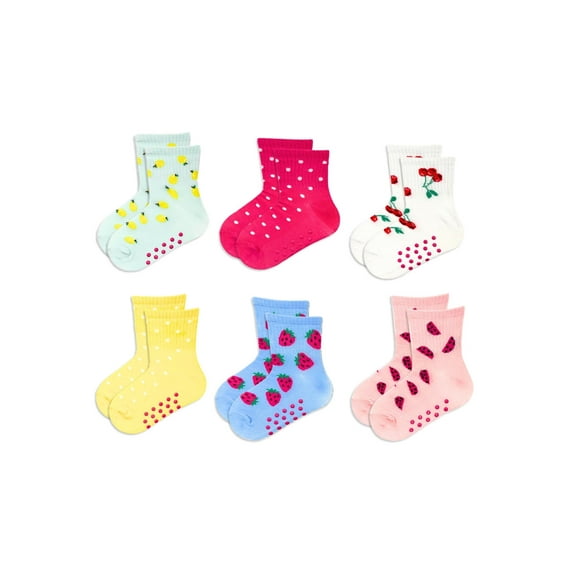 Wonder Nation Baby and Toddler Mid-Crew Socks, 6-Pack, Sizes 0M-5T