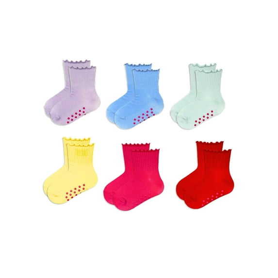 Wonder Nation Baby and Toddler Mid-Crew Socks, 6-Pack, Sizes 0M-5T