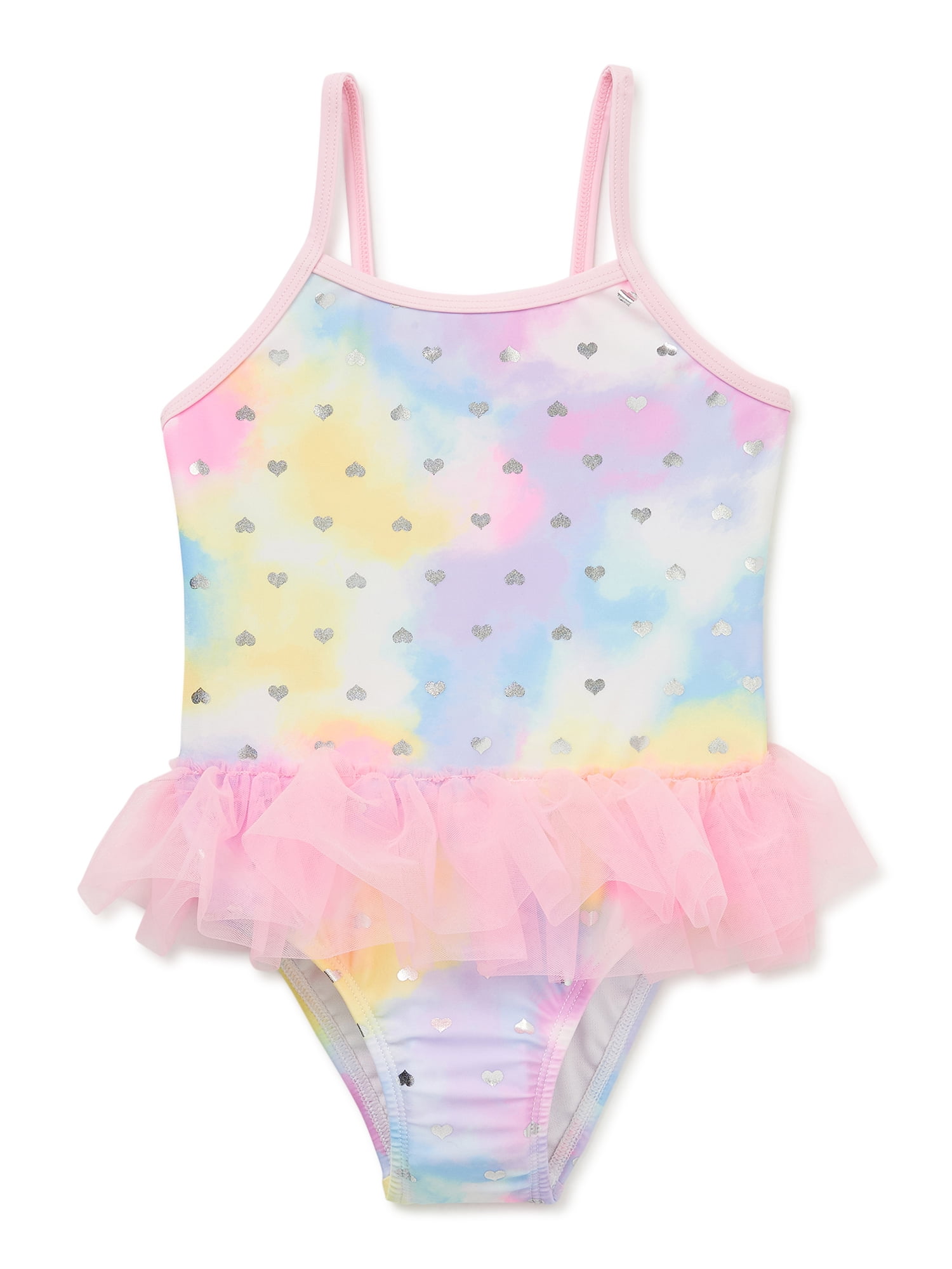 Wonder Nation Baby and Toddler Girl One-Piece Swimsuit, Sizes 12M-5T ...