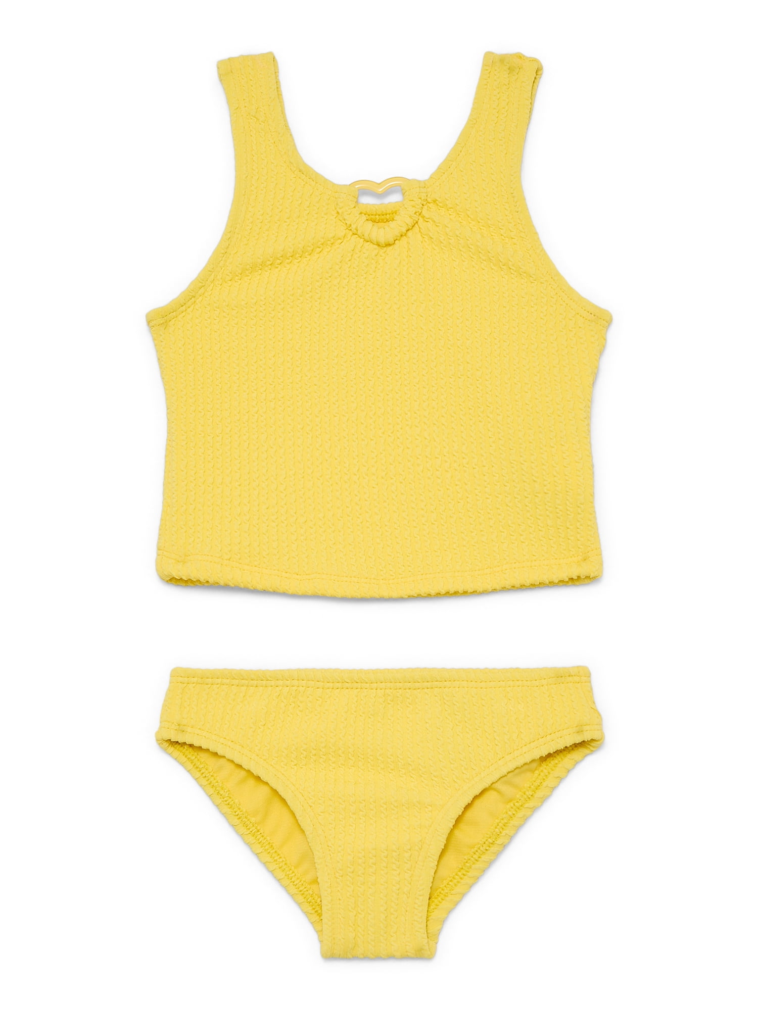 Wonder Nation Baby and Toddler Girl Popcorn Texture Tankini Set, 2-Piece, Sizes 12M-5T