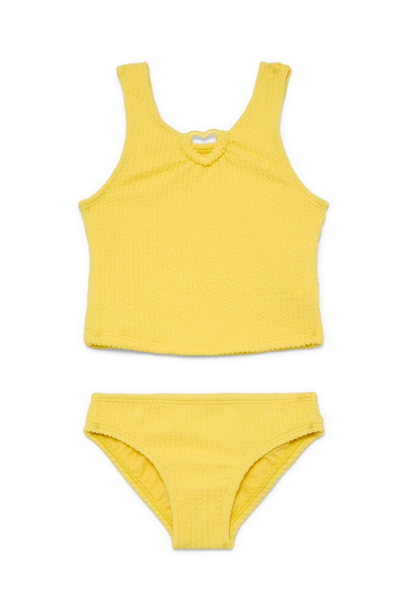 Baby and Toddler Girl Popcorn Texture Tankini Set, 2-Piece, Sizes 12M-5T