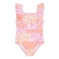 thumbnail image 1 of Wonder Nation Baby and Toddler Girl Ruffle Swimsuit One-Piece, Sizes 12M-5T, 1 of 3
