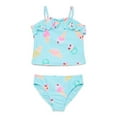 thumbnail image 1 of Wonder Nation Baby and Toddler Girl Ruffle Tankini Swimsuit, 2-Piece, Sizes 12M-5T, 1 of 3