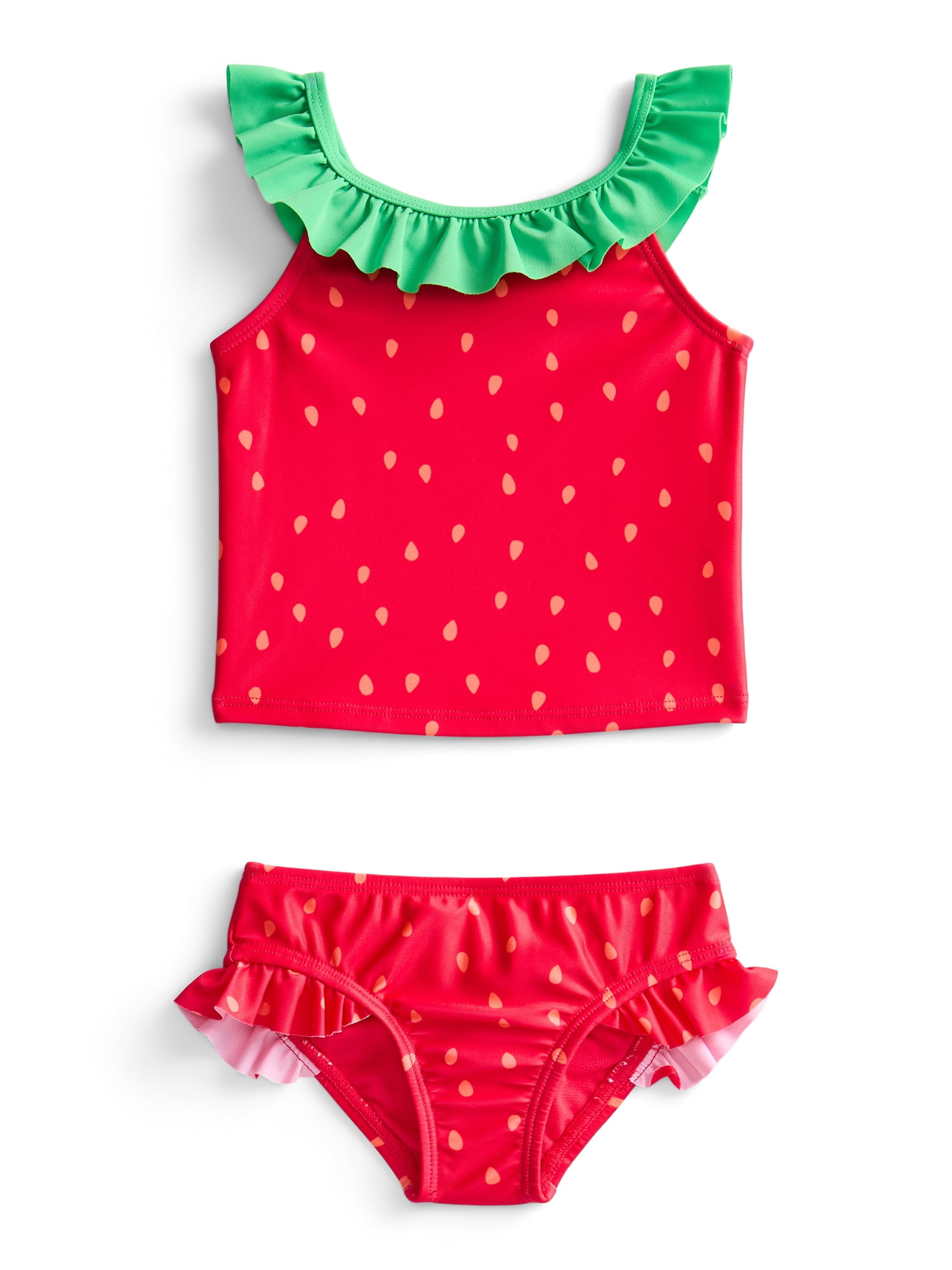 Wonder Nation Baby and Toddler Girl Strawberry Tankini Swimsuit, 2-Piece, Sizes 12M-5T