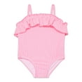 thumbnail image 1 of Wonder Nation Toddler Girl Seersucker Ruffle One- Piece Swimsuit, Sizes 12M-5T, 1 of 3