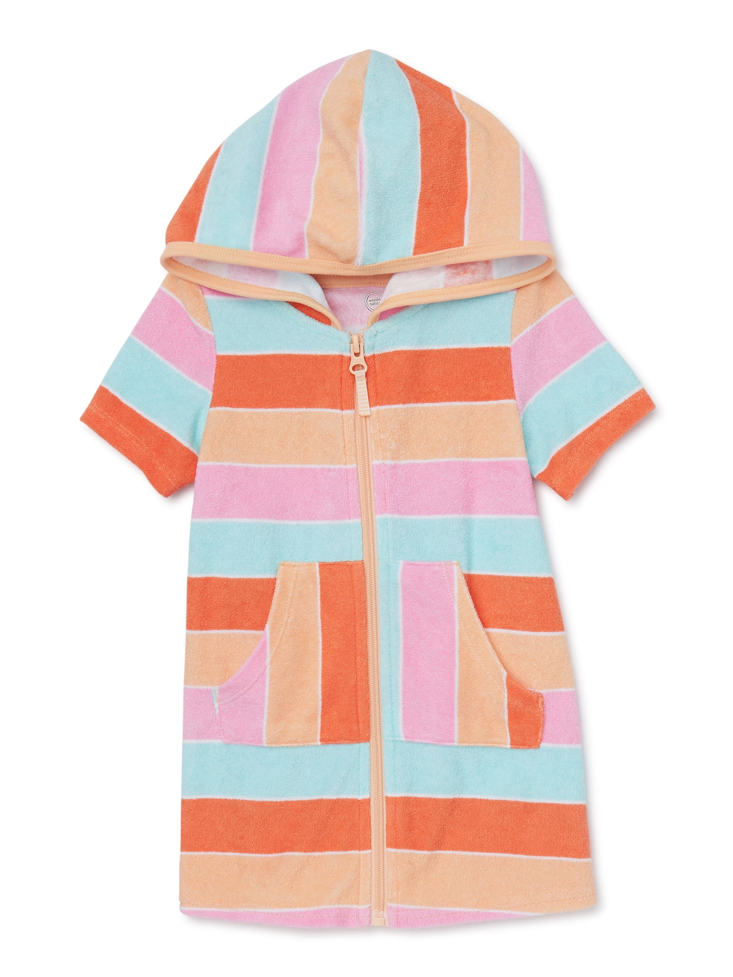 Wonder Nation Baby and Toddler Girl Terry Swim Cover Up, Sizes 12M5T