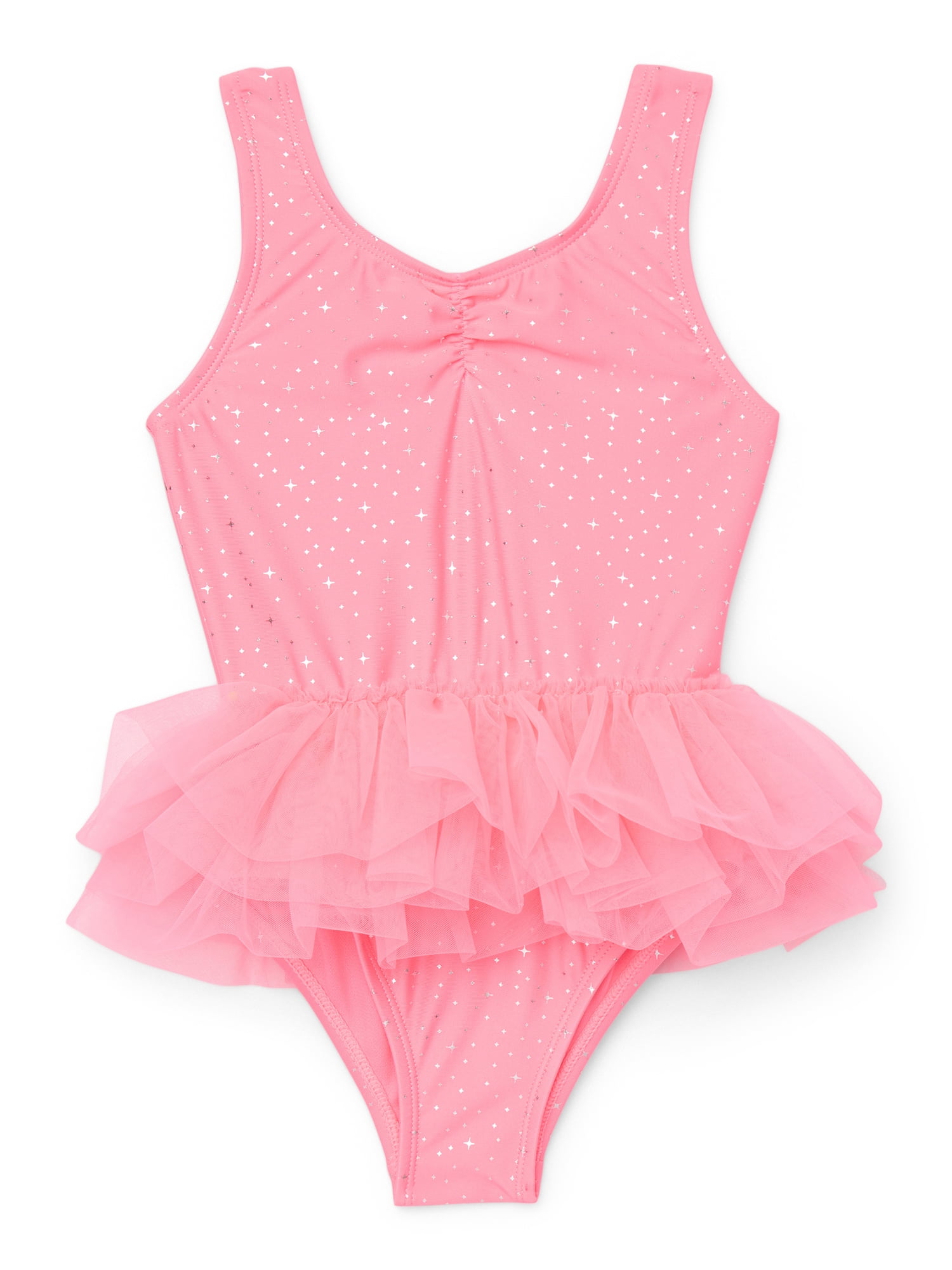 Wonder Nation Baby and Toddler Girl Tutu Swimsuit One-Piece, Sizes 12M-5T