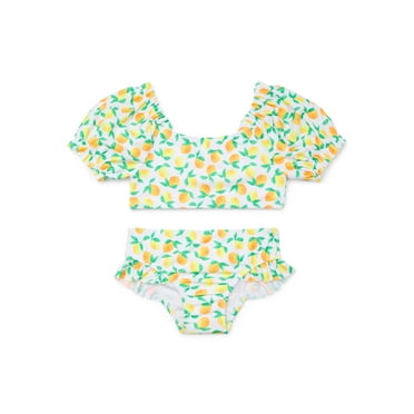 Wonder Nation Baby and Toddler Girls Bikini Top and Bottom, 2-Piece Set, Sizes 12M-5T