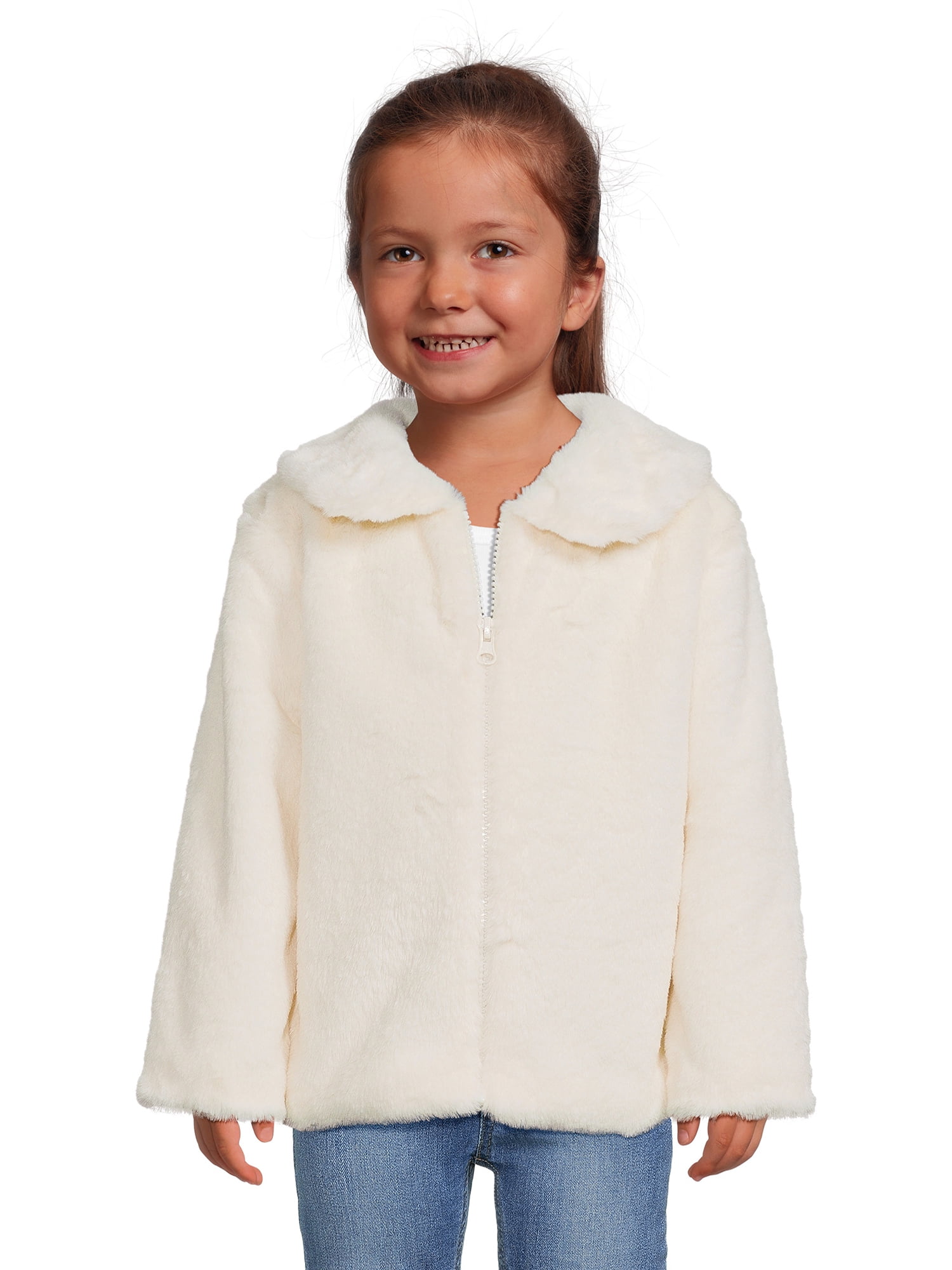 Wonder Nation Baby and Toddler Girls' Faux Fur Jacket, Sizes 12M