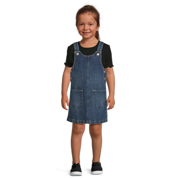 Wonder Nation Baby and Toddler Girls Jumper Dress, Sizes 12M - 5T