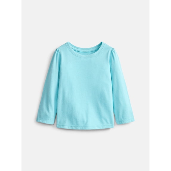Wonder Nation Baby and Toddler Girls Graphic Tee with Long Puff Sleeves, Sizes 0M-5T