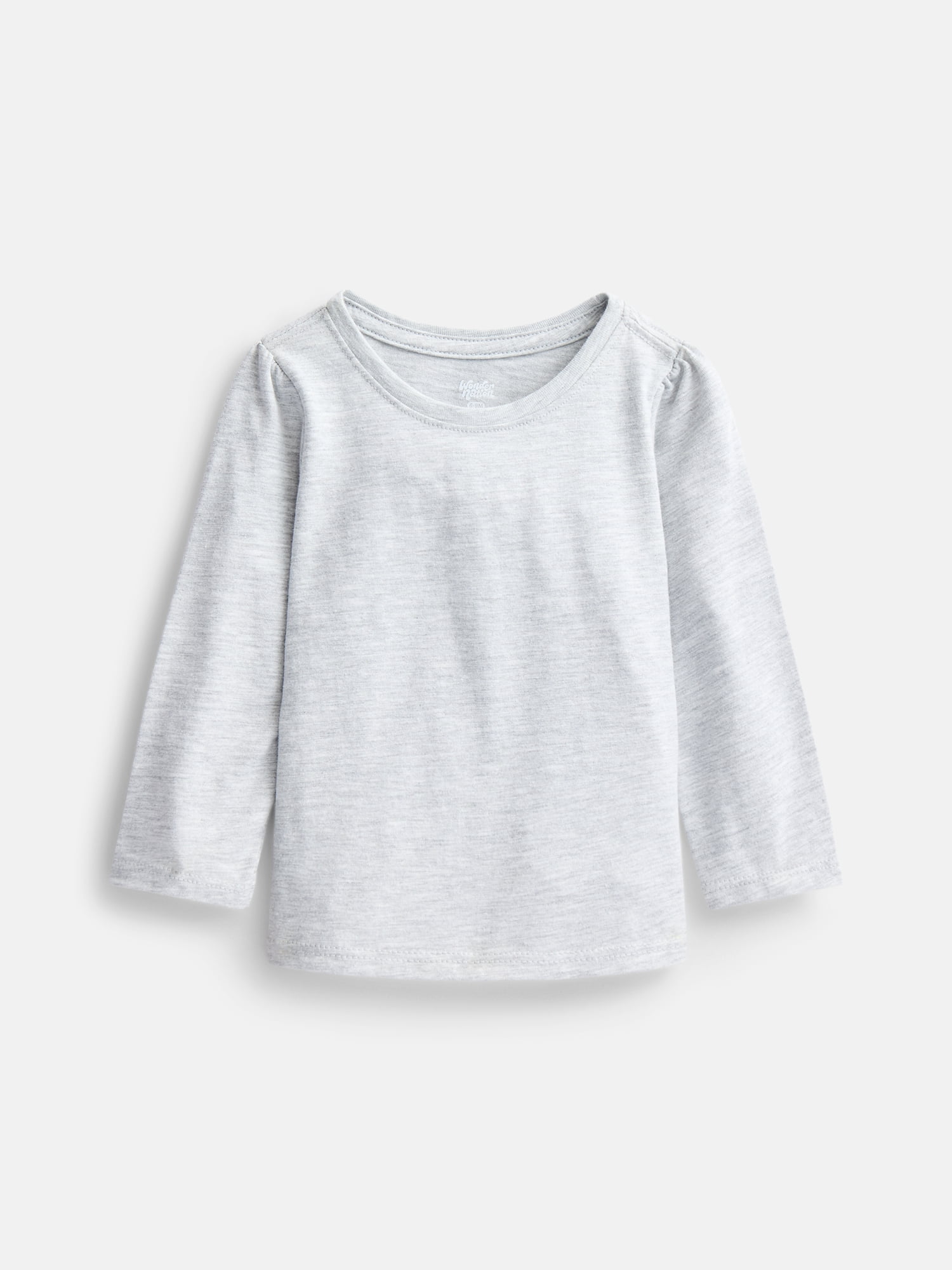 Wonder Nation Baby and Toddler Girls Graphic Tee with Long Puff Sleeves, Sizes 0M-5T