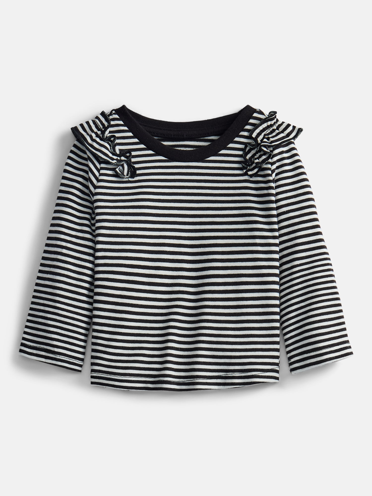 Wonder Nation Baby and Toddler Girls' Tee with Long Flutter Sleeves, Sizes 0M-5T