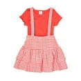 thumbnail image 1 of Wonder Nation Baby and Toddler Girls’ Pinafore Set, 2-Piece Outfit Set, Sizes 12M-5T, 1 of 7