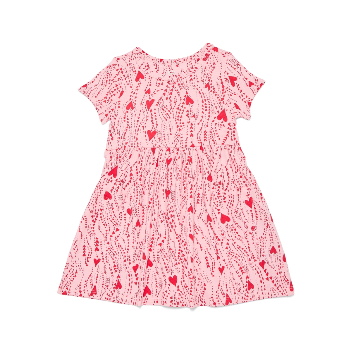 Baby and Toddler Girls Play Dress with Short Sleeves, Sizes 0/3M-5T