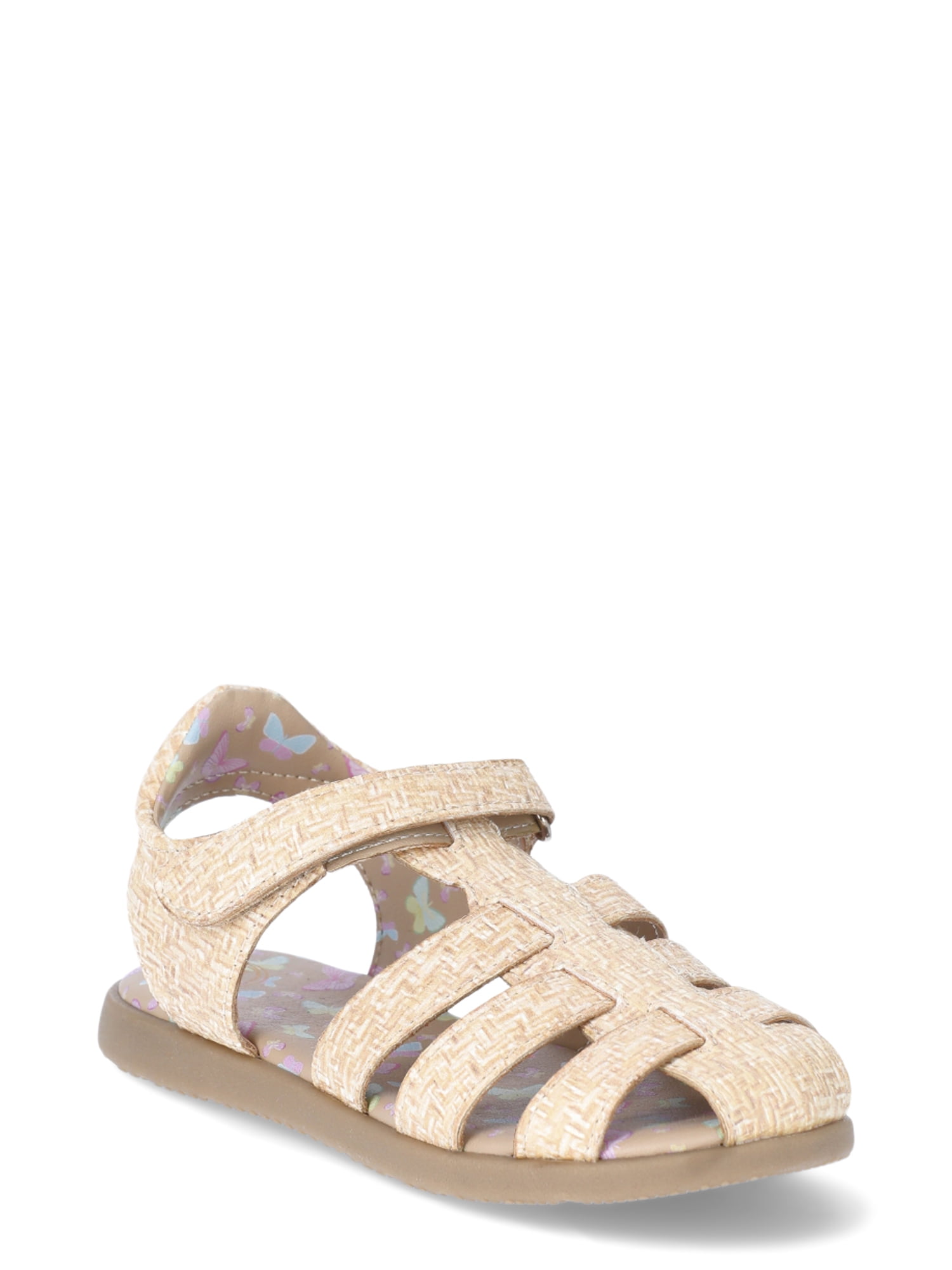 Wonder Nation Baby and Toddler Girls Raffia Fisherman Sandals