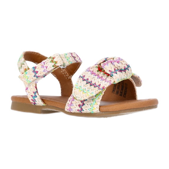 Wonder Nation Multicolor Raffia Knot Sandals, Female, Size 5 - Walmart.com