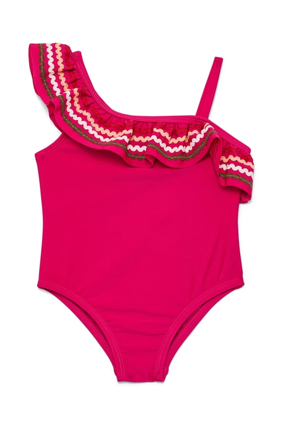 Toddler Girl Ric- Rac Ruffle One- Piece Swimsuit, Sizes 12M-5T