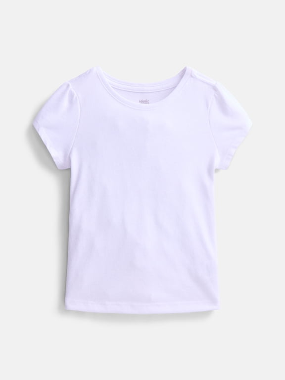 Baby and Toddler Girls Tee with Short Puff Sleeves, Sizes 0M–5T