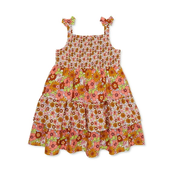 Wonder Nation Baby and Toddler Girls Sleeveless Smocked Dress, Sizes 12M-5T