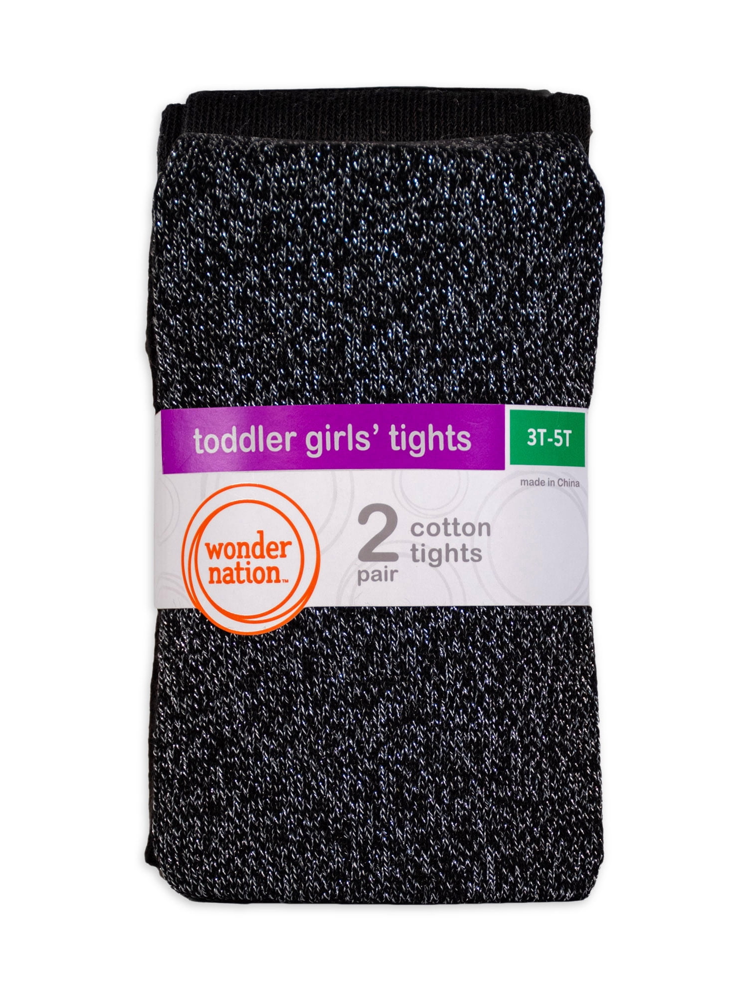 Wonder Nation Baby and Toddler Girls’ Sparkle Tights, 2Pack, Sizes 6M