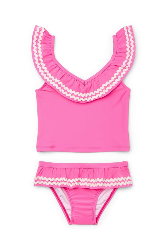 Baby and Toddler Girls Tankini Top and Bottom, 2-Piece Set, Sizes 12M-5T