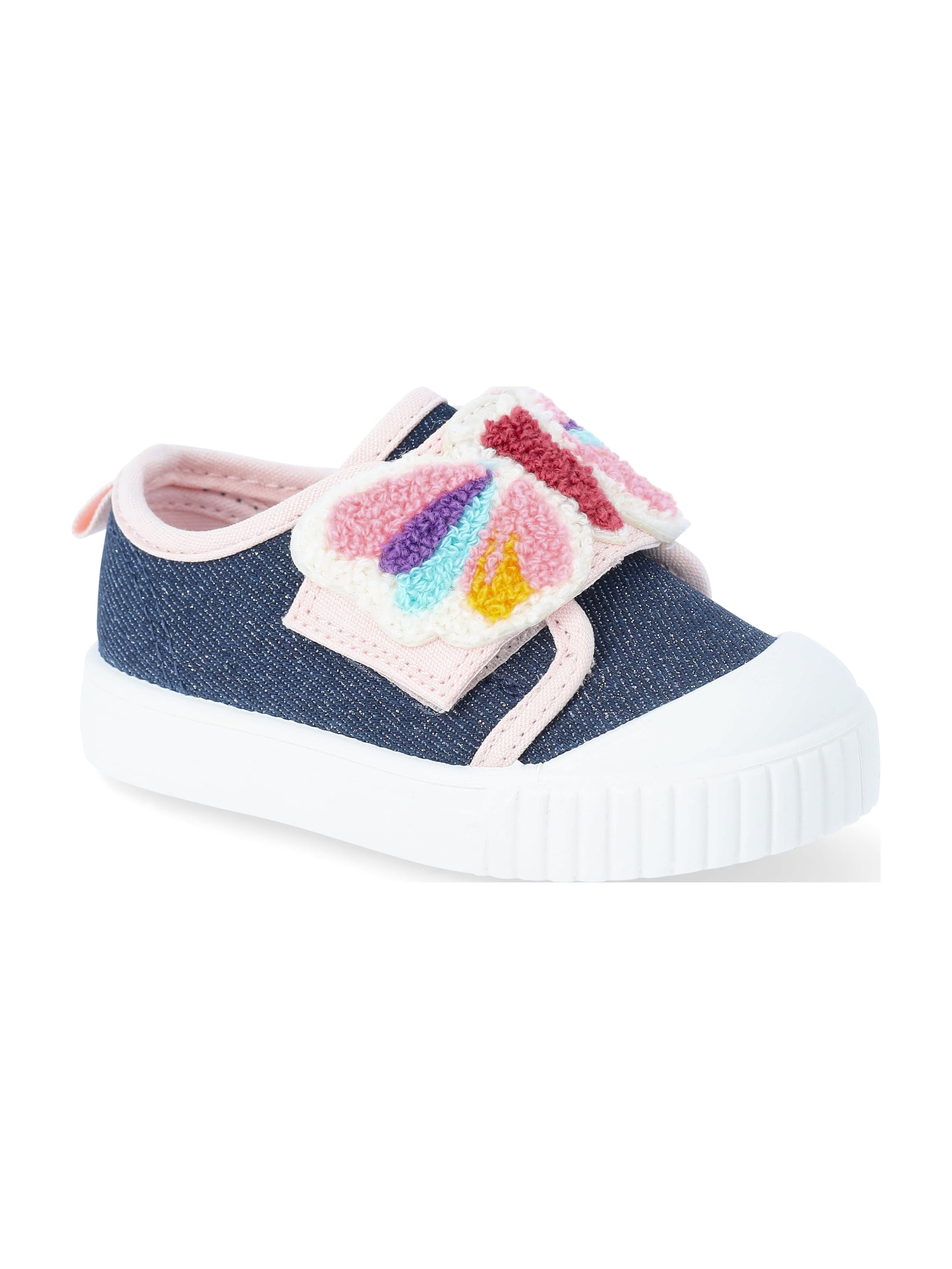 Wonder Nation Baby Girls Two Strap Bump Toe Sneakers