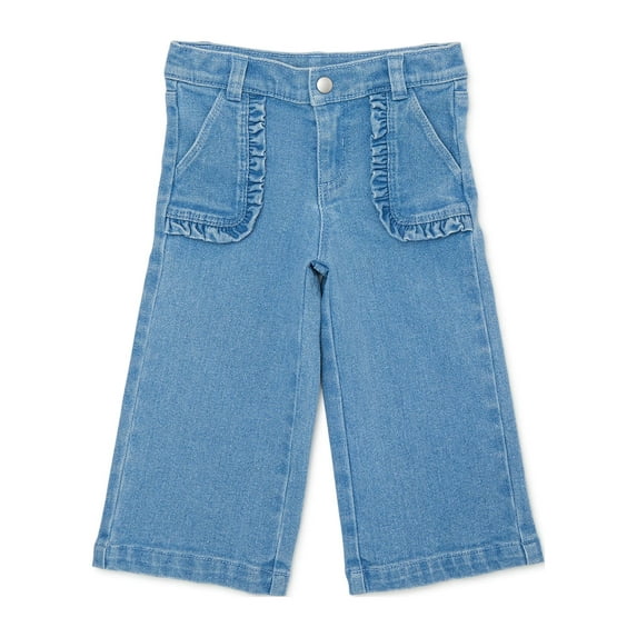 Wonder Nation Baby and Toddler Girls Wide Leg Jeans, Sizes 12M-5T