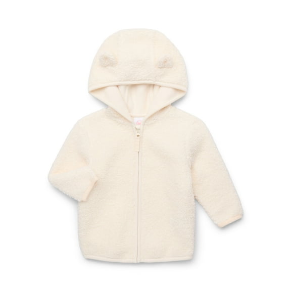 Wonder Nation Baby and Toddler Teddy Fleece Jacket with Hood, Sizes 12M-5T