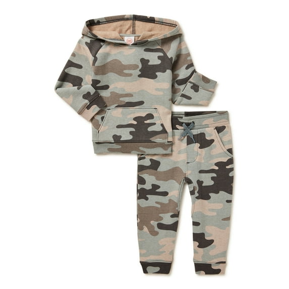 Wonder Nation Baby and Toddler Unisex Athleisure Outfit Set, 2-Piece, Sizes 12M-5T