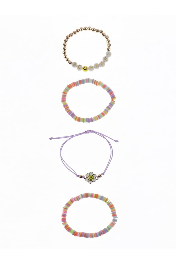Be Happy 4 Pack Bracelet Set
