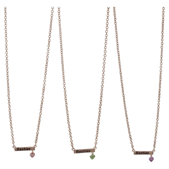 Wonder Nation Multicolored Mermaid Motif Girls Best Friends BFF Necklace Set