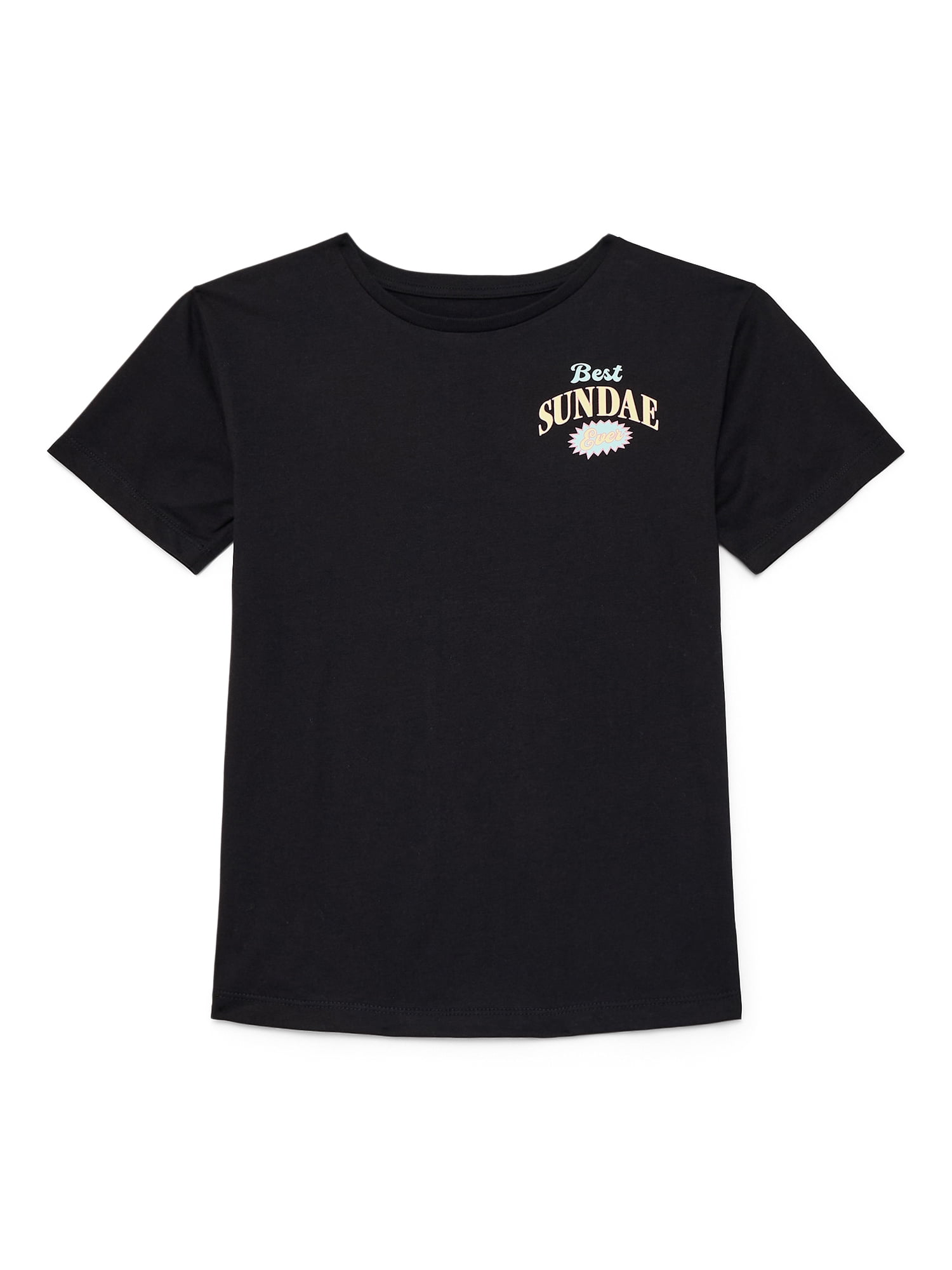 Wonder Nation Girls Best Sundae Ever Graphic T-Shirt with Short