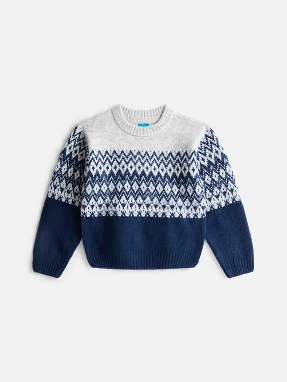 Boys' Fair Isle Sweater with Long Sleeves, Sizes 4-18