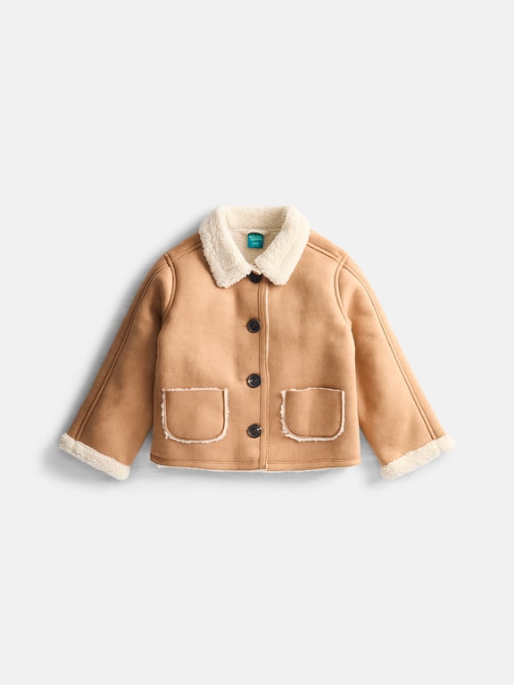 Girls Faux Shearling Jacket, Sizes 4-18 & Plus