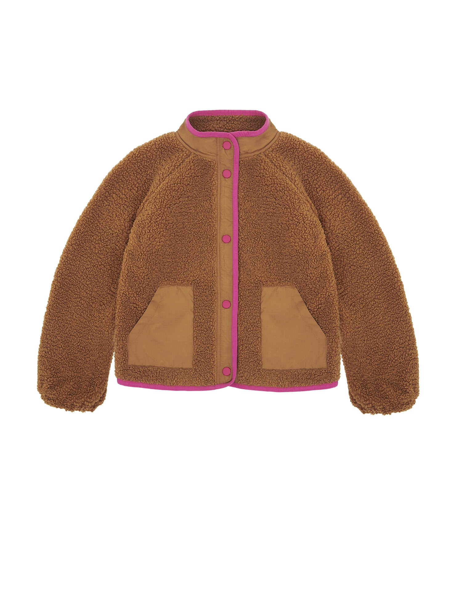 Wonder Nation Big Girls Boucle Mixed Media Jacket, Sizes 4