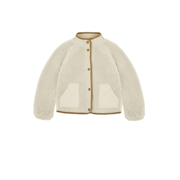 Wonder Nation Big Girls Boucle Mixed Media Jacket, Sizes 4-18