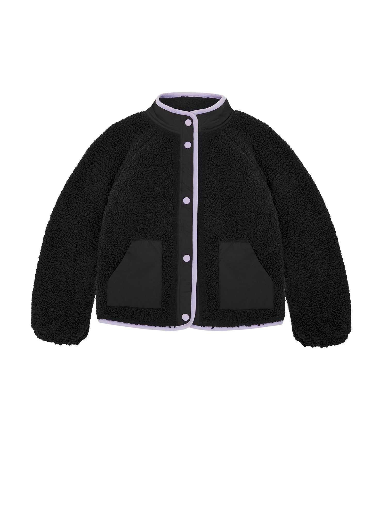 Wonder Nation Big Girls Boucle Mixed Media Jacket, Sizes 4-18
