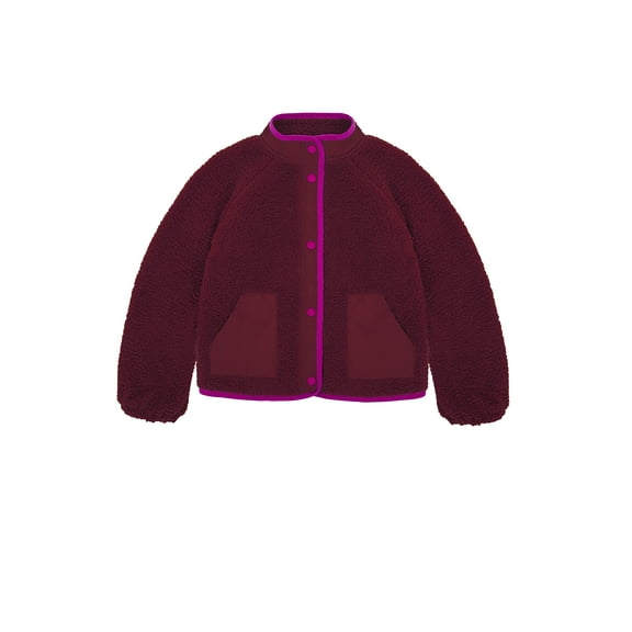 Wonder Nation Big Girls Boucle Mixed Media Jacket, Sizes 4-18