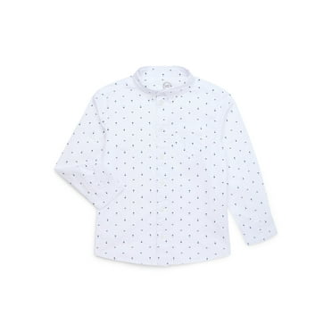 Wonder Nation Boy's Button-up Shirt with Long-sleeves, Sizes 4-18 & Husky